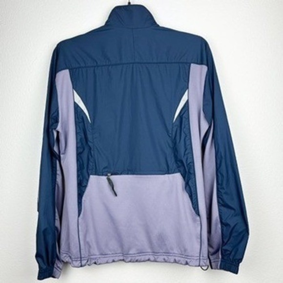Nike Women Sportswear Track Jacket Navy Lilac White Accents Zip Up Athletic - Picture 4 of 9